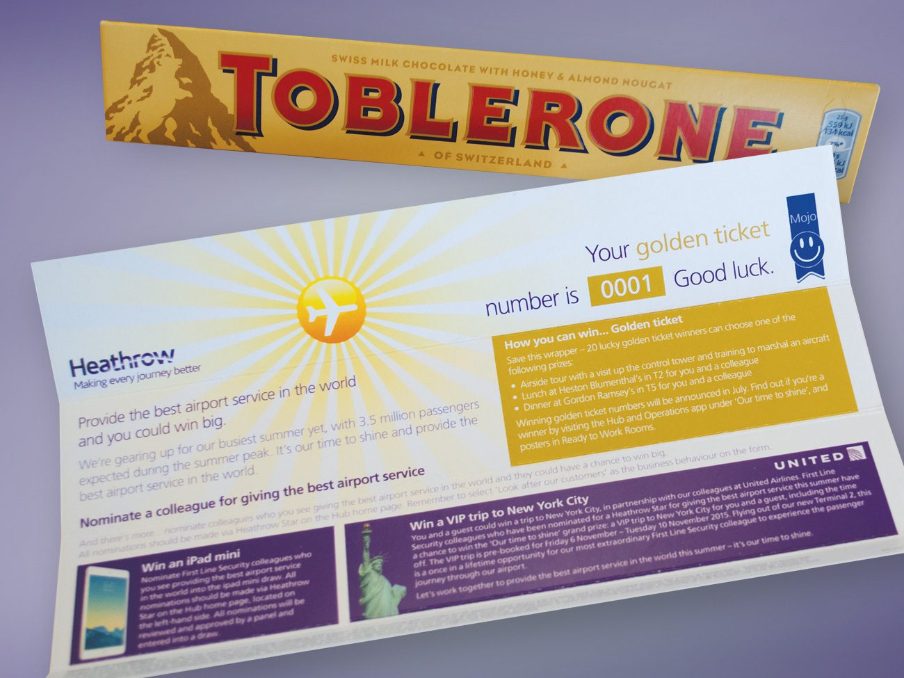 Toblerone Golden Ticket Staff Incentive